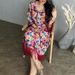 AB366 Women's Floral Print Maxi Dress Long-Sleeve Boho Style Tribal-Inspired Available in Pink Purple Green Sizes S to XXL_ecoleips.com