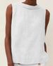 Women's Clothing Cotton And Linen Solid Color Round Neck Short Pullover Casual Solid Color Sleeveless Top_ecoleips.com