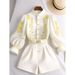 Women's Clothing Casual Chic Unique White Shorts Two Piece Suit Light Luxury High Dress_ecoleips.com