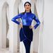 Women's Clothing Conservative Women's Tie Dye Swimsuit Three Piece Set Long Sleeved Top Tight Fitting Long Pants Swim Cap Classic Stylish_ecoleips.com