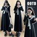 Autumn New Korean Fashion Two-Piece Hooded Patchwork Casual Maternity Dress_ecoleips.com