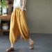Suitable For All Seasons Artistic Cotton Linen Harem For Women, Summer Casual With Elastic Waistband, Drawstring Lantern Pants, Loose Thin_ecoleips.com