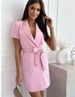 Women's Clothing Summer New Fashion Sweet Suit Dress Suit Collar Double Breasted Solid Color Skirt_ecoleips.com