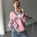 Retro Letter Print Sweater – Oversized V-Neck Y2K Streetwear Top (XXS-XL, Polyester Blend)_ecoleips.com
