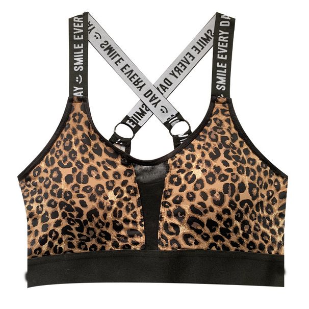Wild Print Sports Bra - Leopard Pattern Yoga Top For Running Gym Fitness, Seamless Bralette With Thick Padding, Breathable Nylon Spandex S-4XL_ecoleips.com