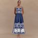 Women's National Style Printed One-Piece Swimsuit - Floral Ethnic Design Bathing Suit_ecoleips.com