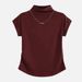 "Half-High Collar Slim Fit T-Shirt – Short Sleeve Blouse With Flutter Sleeves For Women"_ecoleips.com