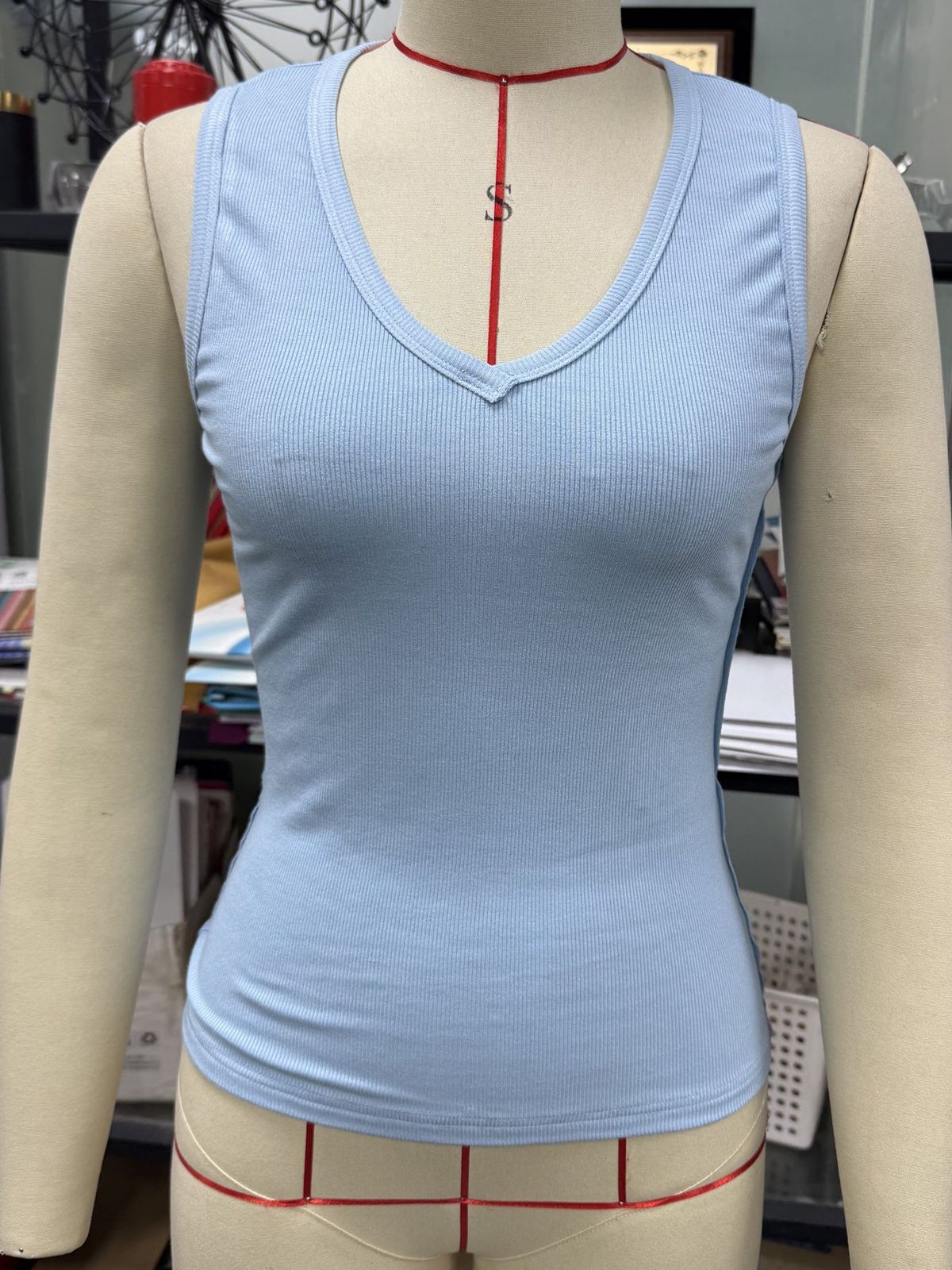 Women's Clothing Women's Tops Tight V Neck Ribbed Knitted Sleeveless Vest_ecoleips.com