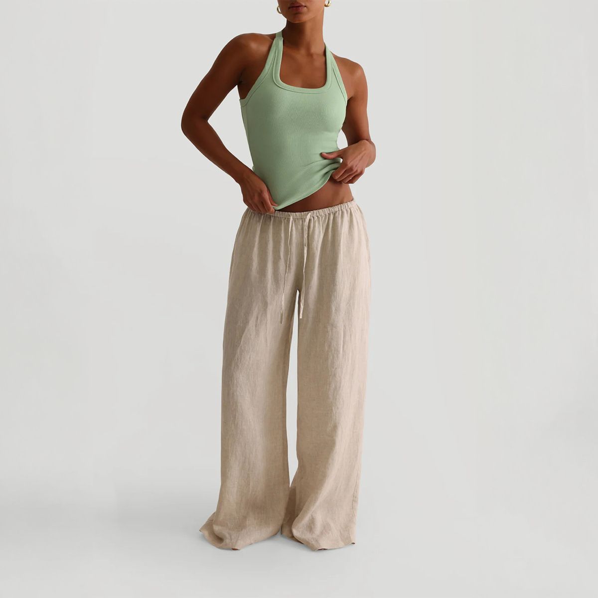 Y2K Yoga Style Women's Halter Neck Tank Top Solid Color Vest Summer Sports Clothing European American Fashion 2026_ecoleips.com