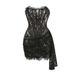High-End European And American Women's Fashion Sexy Lace See-Through Patchwork Waist-Cinching Strapless Dress Elegant_ecoleips.com