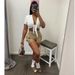 Women's Clothing Summer New Fashion Street Shooting Slim Solid Color Lace Short Tops_ecoleips.com