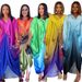 Women's Clothing Plus Size Women's Rayon Bat Sleeve V Neck Circle Hot Diamond Belt Dress_ecoleips.com