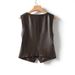 Aria Basics Haining Genuine Leather For Women, 2025 Spring New Style, Sheepskin Vest, V-neck, Slim Fit, Versatile Vest_ecoleips.com