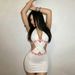 Summer Slim Fit Women's Dress Style Sleeveless Halter Neck Tie Hollow Out Design Lace Bodycon_ecoleips.com