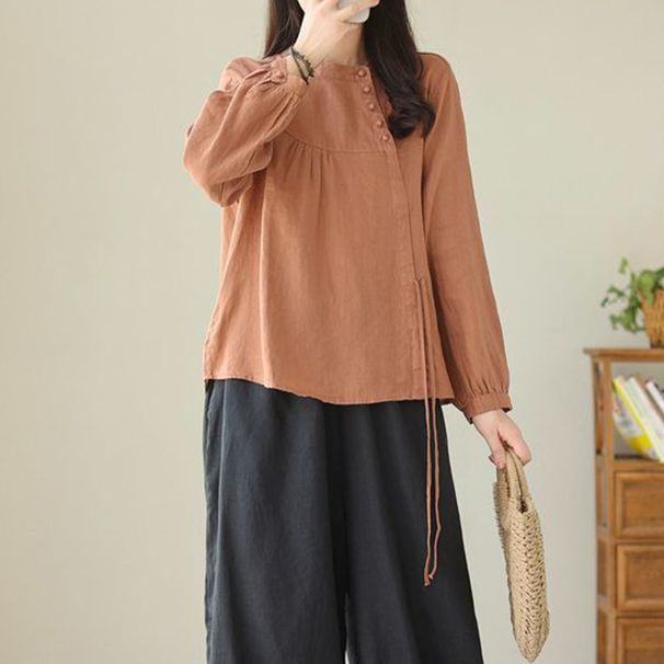 This Autumn's New Collection Features Cotton-Linen Long-Sleeved T-Shirts With A Literary, Retro Aesthetic That Exude Sop_ecoleips.com