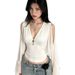 Pure Color Slimming V Neck Top XS26137 Cross Border Summer Style Sexy Subculture Shirt for Women_ecoleips.com