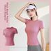 Women's Clothing Women's Slim Fit Stretch T-Shirt Internet Celebrity Style Short Sleeve Gym Running Yoga Summer Sports Top Thin Casual Wear_ecoleips.com