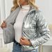 AC660 Shiny For Women 2024 Winter New Korean Style Puffer Jacket With Stand Collar Women's Cotton Coat_ecoleips.com