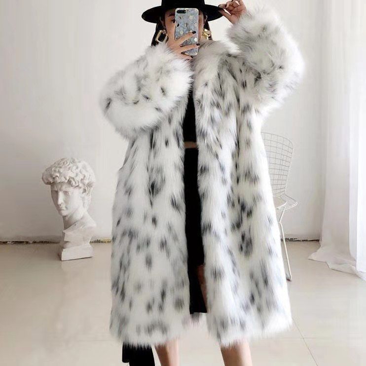 Luxury Faux Fur Coat For Women - Long Sleeve, Plus Size, Fox Fur Design, Elegant & Stylish Winter Outerwear_ecoleips.com