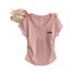 Women's V-Neck Side-Pleated T-Shirt – Slim Fit, Waist-Defining, Trendy Summer Top In Soft Pink & More_ecoleips.com