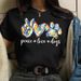 European And American Cross-border Foreign Trade Wholesale Clothing, Peace-themed Round-neck Plus-size Short-sleeve_ecoleips.com