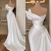 Women's Clothing White Temperament Satin Simple Light Wedding Dress Long Skirt Annual Meeting Host Dinner Birthday Dress_ecoleips.com