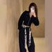 A Brand's 25 Autumn/winter Design Silk Scarf Casual Trousers, Loose Straight Black Wide-leg Drapey Long Pants_ecoleips.com
