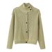 New Fashion Temperament Turtleneck Knitted Cardigan Sweater Jacket_ecoleips.com