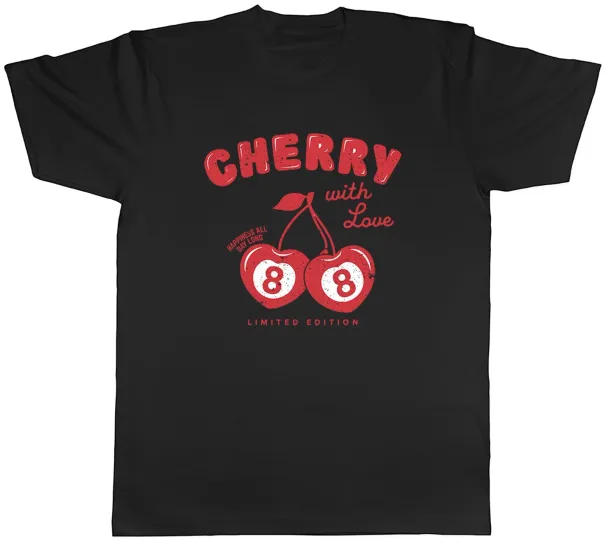 Women's T-Shirts Cherry With Love 88 Limited Edition Mens T-Shirt Tee Gift Top_ecoleips.com