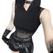 Subculture Gothic Mesh Patchwork Top Women's Dark Versatile Comfortable Unique Vest New Summer Style XS26095_ecoleips.com