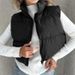 AC502 Women's Vest, New Autumn/Winter European And American Style, Stand Collar, Thickened Sleeveless Cotton Vest Jacket_ecoleips.com