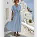 Women's Striped V Neck Loose Fit Maxi Dress – Casual Beach Resort Gown For Summer 2026_ecoleips.com