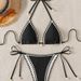 Women's Clothing Sexy Two Piece Bikini Swimsuit Knitted Beachwear For Summer Spring/Autumn Winter_ecoleips.com