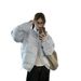 Japanese Korean Vibe Striped Bow Cotton Jacket – Winter Fashion Thickened Warm Coat, Cute & Stylish Short Puffer Coat With Princess Sleeves (Blue)_ecoleips.com