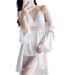 Aria Basics Aria Basics Aiju's New Ice Silk Camisole Nightdress With Chest Pads, Mesh See-through Sexy Alluring Sleepwear, Home Wear In European_ecoleips.com