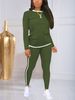 Women's Clothing Women's Long Sleeve Side Stripe Tracksuit Set Comfortable Casual Two-Piece Outfit_ecoleips.com