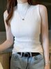 AOSSVIAO 2026 Women Knitted Tank Tops Women Thin Tops Basic Casual Tank Tops Half Neck Tees Sleeveless Tops For Women_ecoleips.com