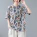 Floral Print Short-Sleeved T-Shirt For Women, Plus-Size Women's Spring And Summer Base Layer, Casual And Artistic Top, L_ecoleips.com