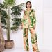Women's Clothing Women's Retro Geometric Print Lapel Loose Shirt Autumn Fashion Tie Collection_ecoleips.com