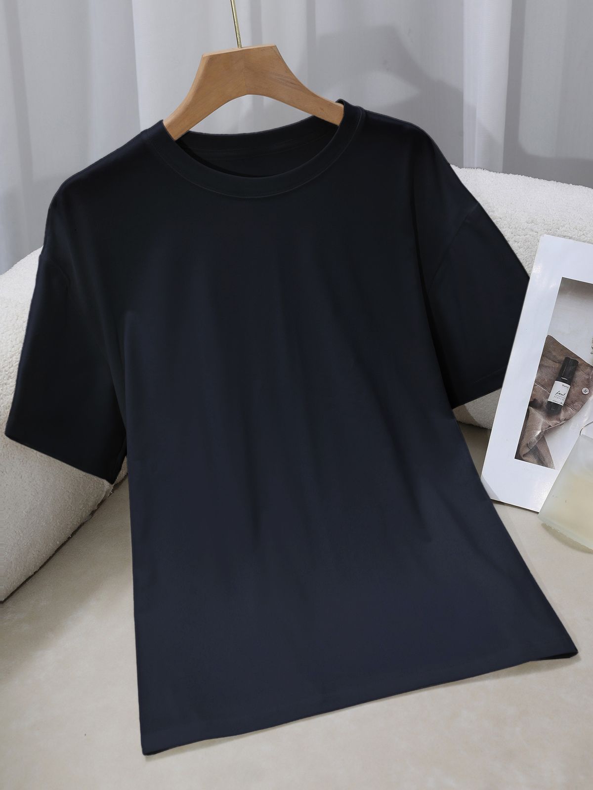 Women's Essential Soft-Stretch Crewneck Tee Casual Breathable T-Shirt Multi-Wear Functionality Multiple Colors_ecoleips.com