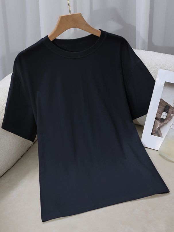 Women's Essential Soft-Stretch Crewneck Tee Casual Breathable T-Shirt Multi-Wear Functionality Multiple Colors_ecoleips.com