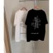 Hong Kong Style Niche Design Sense Letter Printing Short-sleeved T-shirt Women's 2026 Spring Women's Clothing New Loose And Versatile Top_ecoleips.com