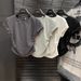 Summer Women's Slim Fit T-Shirt Pure Desire Short Sleeve Pullover Top Solid Color Waist Design For Hot Girls_ecoleips.com