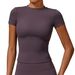 Women's Quick Drying T Shirts Short Sleeved Yoga Wear Fitness Tops Outdoor Running Sports Cover Ups Customized_ecoleips.com