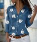Women's Clothing A Large Number Of Ready Made New Lapel Long Sleeved Flower Printed Shirts Stylish And Slim Fitting Shirts_ecoleips.com