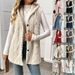 Double-Sided Fleece Hooded Button Cardigan - Women's Casual Vest For Autumn & Winter, Solid Color Lightweight Layering Piece_ecoleips.com