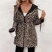 "Reversible Hooded Jacket With Leopard Print Lining – Adjustable Waist Belt & Longline Silhouette (Black Polyester Outerwear For Urban Commute)"_ecoleips.com