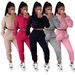 Women's Velvet Hooded Sweatshirt Casual Two-Piece Suit European American Style Autumn Winter Plus Size Clothing_ecoleips.com