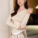 Selected Pure Cotton Round Neck Long Sleeved T-Shirt For Women In The Autumn Of 2025, With An Inner Curved Top And A_ecoleips.com
