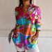 2025 New Women's Summer Trendy Long Sleeve Floral Pattern Print 3D Shirt_ecoleips.com